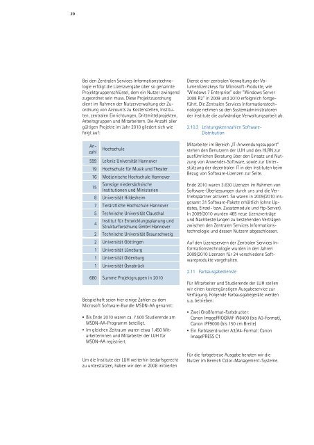 Jahresbericht 2009/2010 - RRZN - Leibniz UniversitÃ¤t Hannover