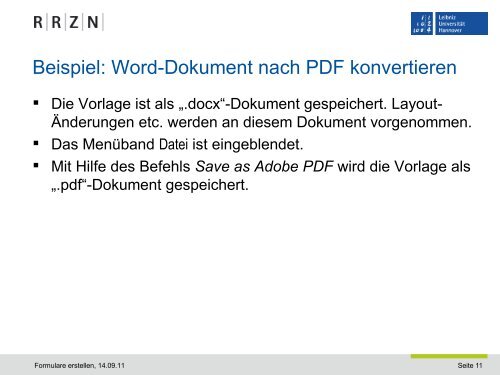 PDF-Formular erstellen - RRZN