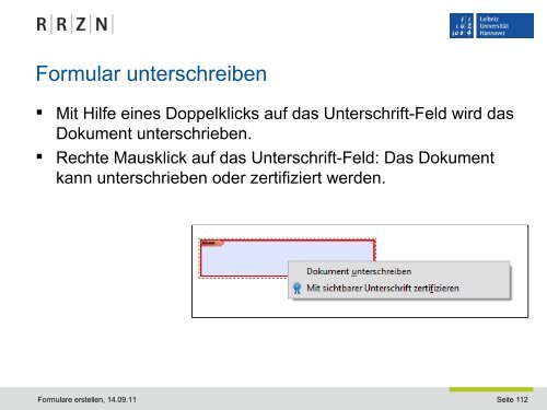 PDF-Formular erstellen - RRZN