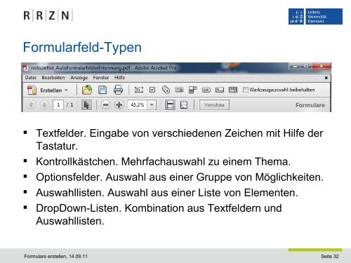 PDF-Formular erstellen - RRZN