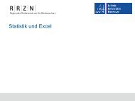 Excel und Statistikfunktionen - RRZN