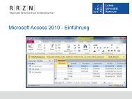 Microsoft Access 2010. Einführung - RRZN