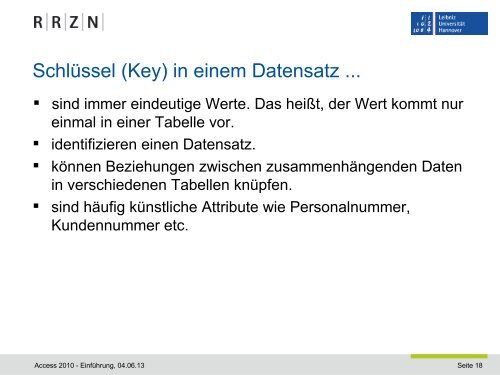 Microsoft Access 2010. Einführung - RRZN