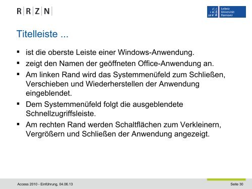 Microsoft Access 2010. Einführung - RRZN