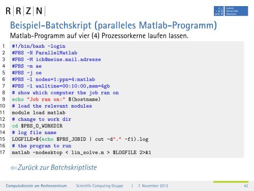 Einführung in die Rechendienste - RRZN