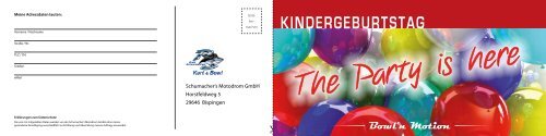 Kindergeburtstag - Flyer - Ralf Schumacher Kartcenter