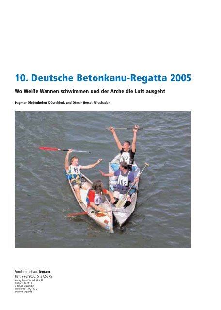 10. Deutsche Betonkanu-Regatta 2005