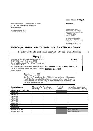 Verein - Bezirk Rems-Stuttgart des Handballverband WÃ¼rttemberg ...