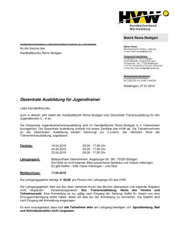 Dezentrale Ausbildung fÃ¼r Jugendtrainer - Bezirk Rems-Stuttgart ...