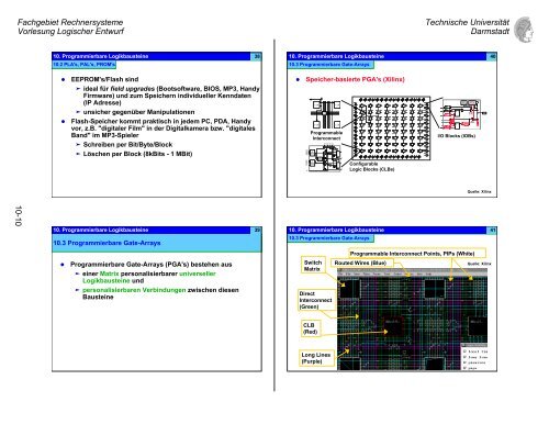 10. Programmierbare Logikbausteine - Fachgebiet Rechnersysteme ...