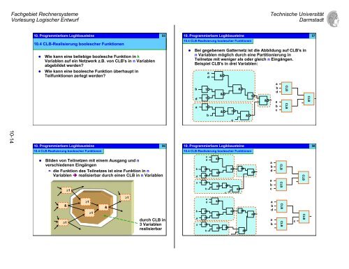 10. Programmierbare Logikbausteine - Fachgebiet Rechnersysteme ...