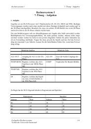 Rechnersysteme I 7. Ãbung â Aufgaben - Fachgebiet ...