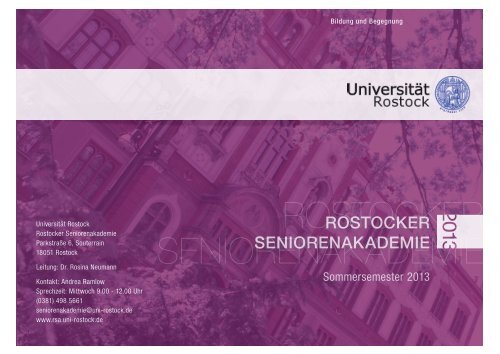 Programmheft Sommersemester 2013 - Rostocker ...