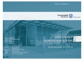 Programmheft - Rostocker Seniorenakademie - Universität Rostock