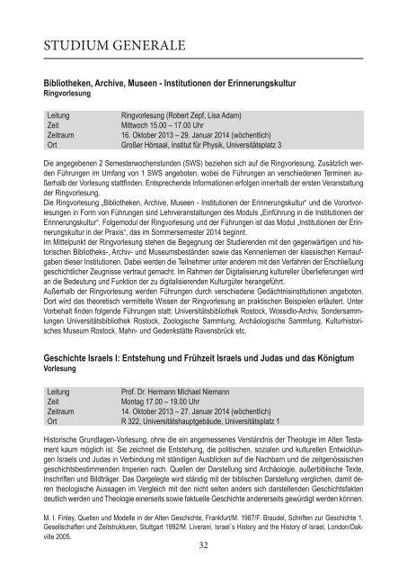 Programmheft - Rostocker Seniorenakademie - Universität Rostock