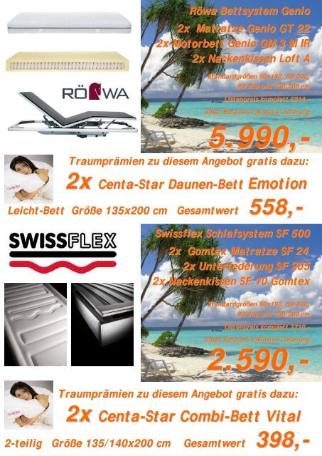 Traumprämien zu diesem Angebot gratis dazu