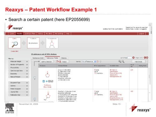 Using Reaxys for Searching Chemistry in Patents - Stefan Roller