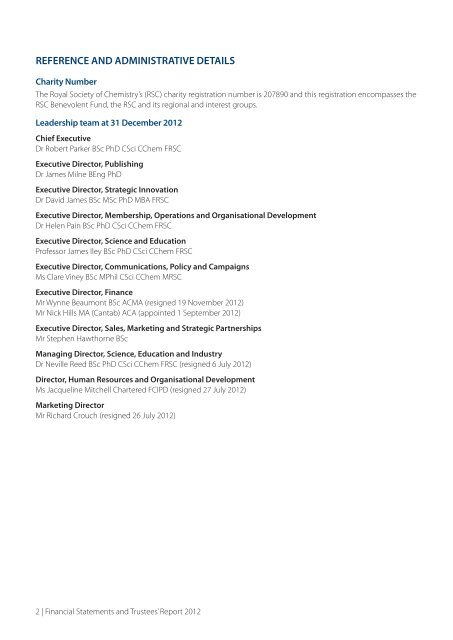 2012 Trustees' Report - Royal Society of Chemistry