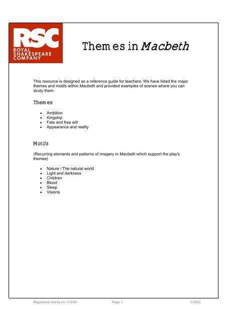 Themes in Macbeth (PDF 39KB)