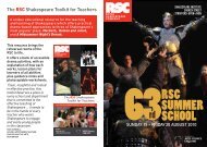 RSC SummeR SChool - Royal Shakespeare Company