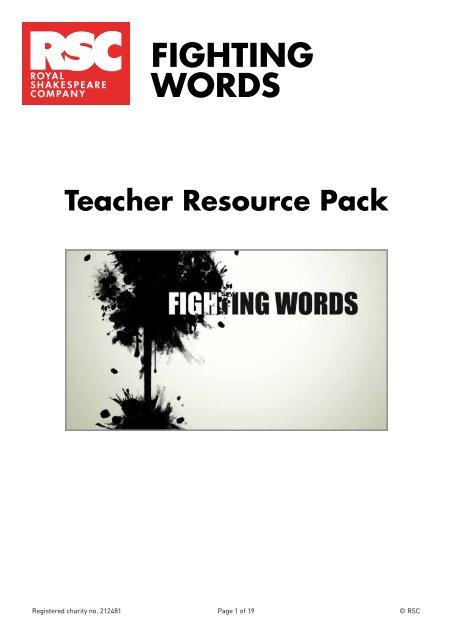 Fighting Words - Royal Shakespeare Company