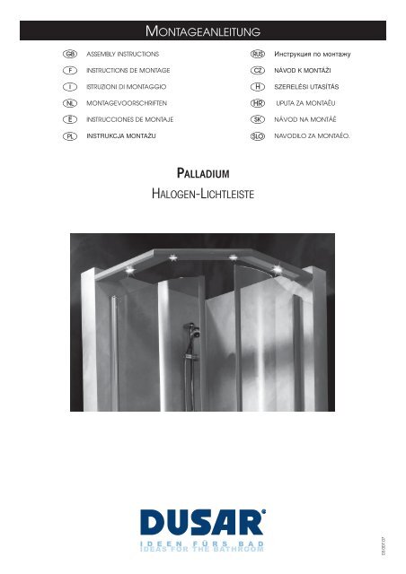 montageanleitung palladium halogen-lichtleiste - Dusar