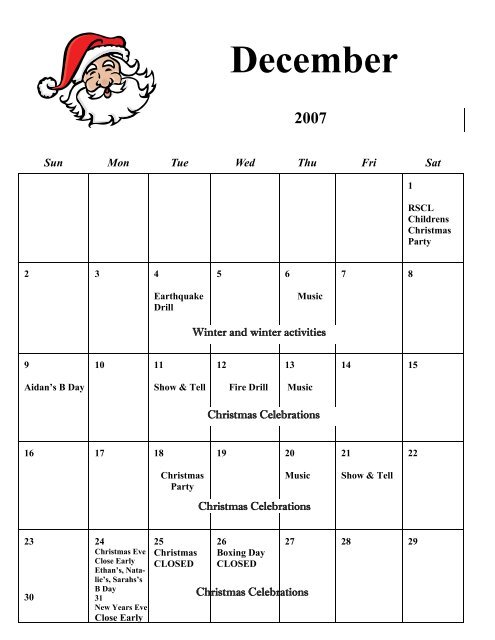 Calendar Dec 2007-Jan 2008