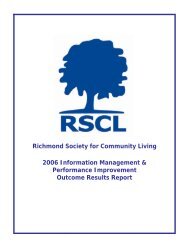 Richmond Society for Community Living 2006 Information ...