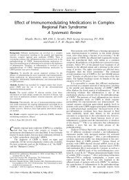 Effect of Immunomodulating Medications in Complex Regional Pain ...