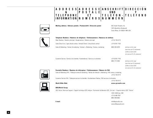 features & setup - R.S. Engineering and Manufacturing