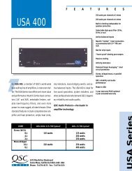 USA 400 Specifications - QSC Audio Products