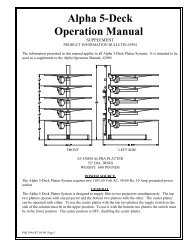 Alpha 5-Deck Operation Manual - R.S. Engineering and Manufacturing