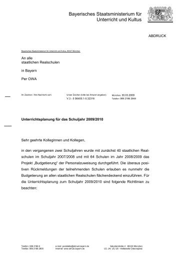 Bayerisches Staatsministerium für Unterricht und Kultus - Staatliche ...