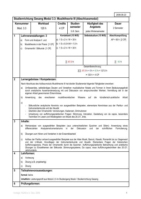 Modul 3.3 Musiktheorie III