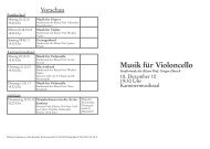 Musik fÃ¼r Violoncello - Robert Schumann Hochschule DÃ¼sseldorf
