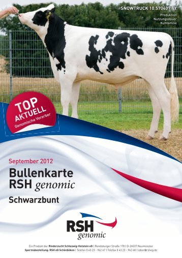 Bullenkarte RSH genomic - Rinderzucht Schleswig-Holstein e.G.