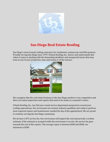 San Diego Real Estate Roofing