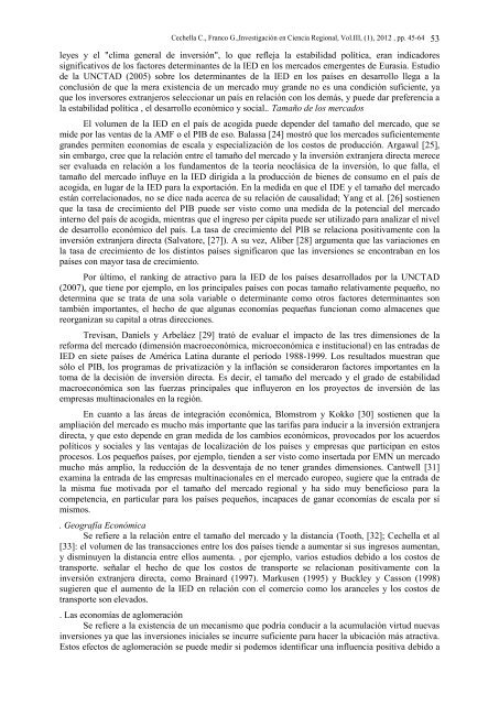 InvestigaciÃ³n en Ciencia Regional, Vol.III, (1), 2012