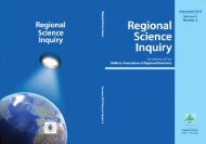 RSI December 2010 Volume II Number 2 - Regional Science Inquiry
