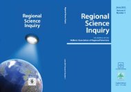 RSI June 2010 Volume II Number 1 - Regional Science Inquiry
