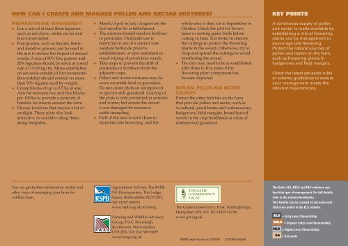 Pollen And Nectar Mixtures - RSPB