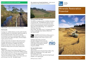 Minerals Restoration Potential project - RSPB