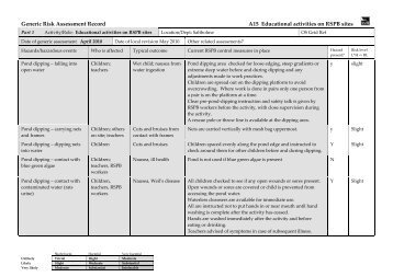 Generic Risk Assessment Record A15 Educational activities ... - RSPB