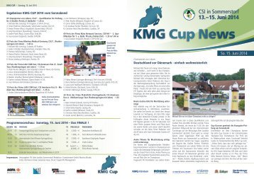 KMG Cup  Sommerstorf 2014 Turnierzeitung Sonntag
