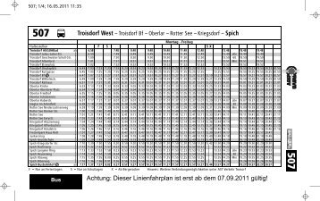 507 N Troisdorf West Spich Achtung: Dieser Linienfahrplan ... - RSVG