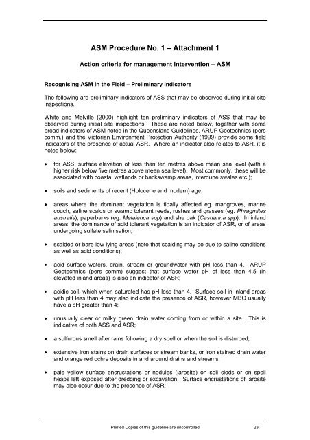 Guideline for the Management of Acid Aulphate Materials - RTA