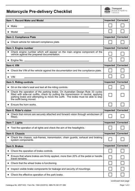 motorcycle maintenance checklist pdf motorcycle maintenance checklist pdf