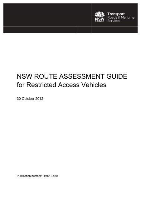 Nsw Heavy Vehicle Routes Nsw Route Assessment Guide For Restricted Access Vehicles