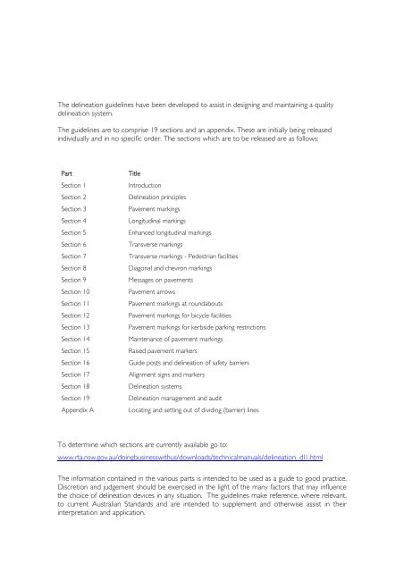 Delineation - Section 14 Maintenance of pavement markings - RTA