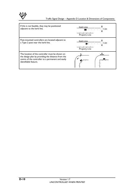 Appendix D Location and dimensions of components - RTA